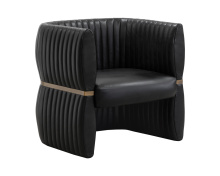 Sunpan 111261 - Tryor Lounge Chair - Vintage Black Night Leather